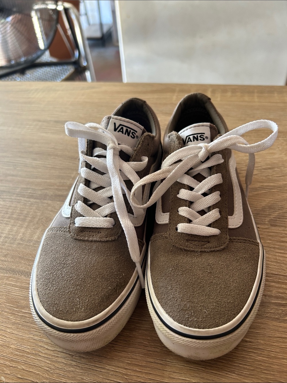 Vans Old Skool Men's Suede Sneakers in Brown and White